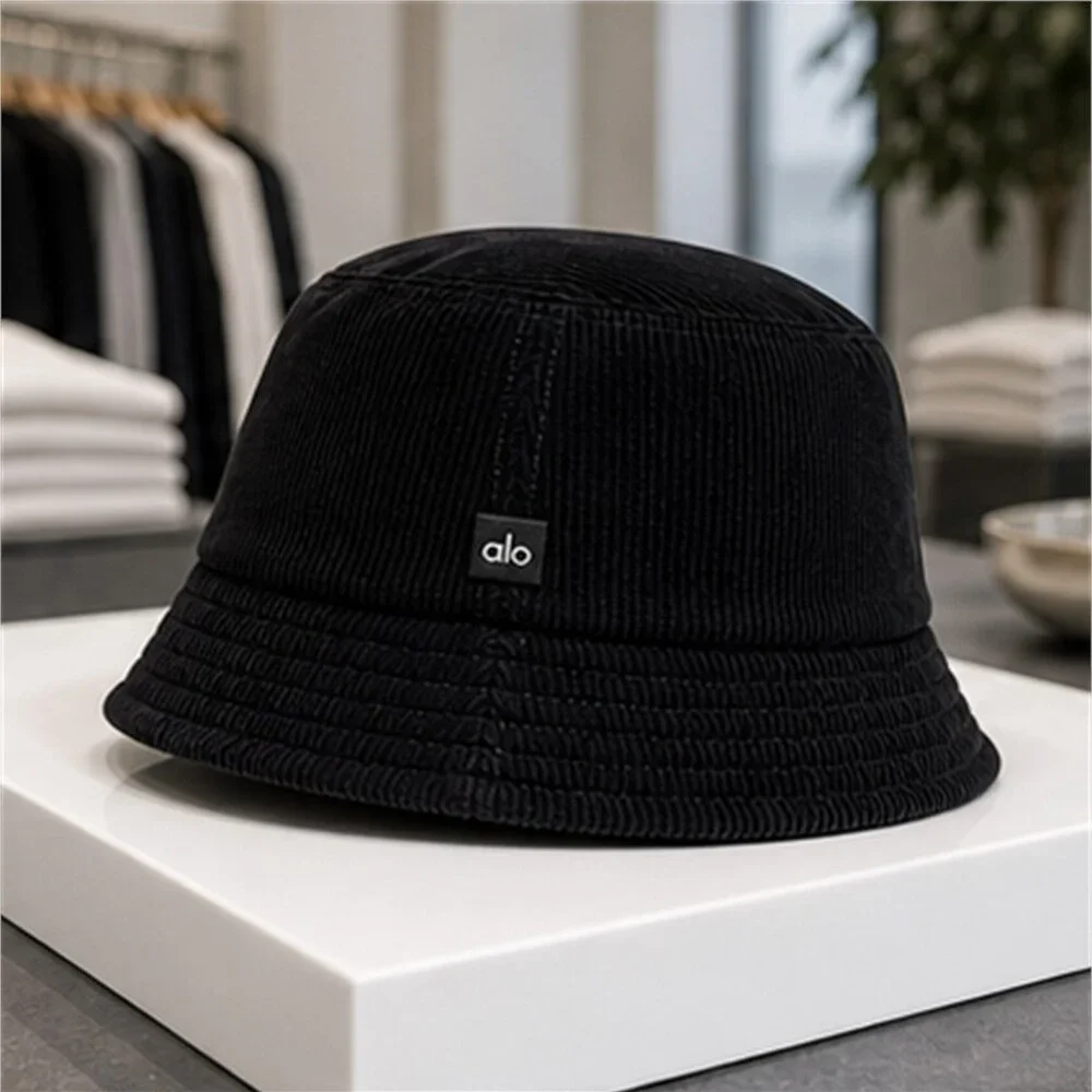 ALO Yoga Black Pilates Bucket Hat Logo